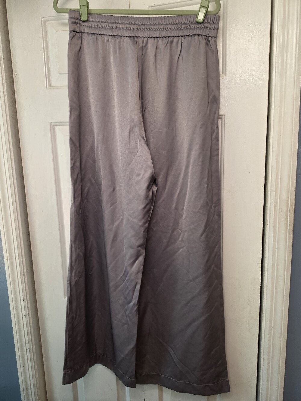Zara Women's Wide Leg Bohemian Trousers Pants Gray Size L - Picture 2 of 7
